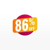 86 discount, Sales Vector badges for Labels, , Stickers, Banners, Tags, Web Stickers, New offer. Discount origami sign banner.