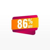 86 discount, Sales Vector badges for Labels, , Stickers, Banners, Tags, Web Stickers, New offer. Discount origami sign banner.