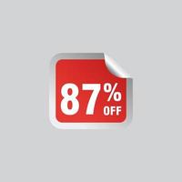 87 discount, Sales Vector badges for Labels, , Stickers, Banners, Tags, Web Stickers, New offer. Discount origami sign banner.