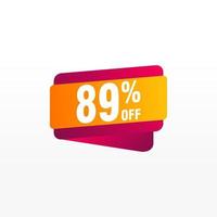 89 discount, Sales Vector badges for Labels, , Stickers, Banners, Tags, Web Stickers, New offer. Discount origami sign banner.