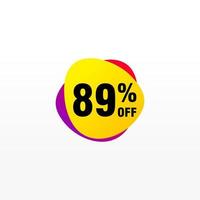 89 discount, Sales Vector badges for Labels, , Stickers, Banners, Tags, Web Stickers, New offer. Discount origami sign banner.