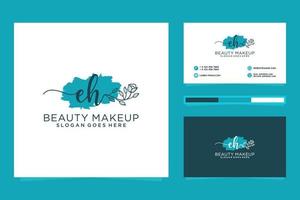 Initial EH Feminine logo collections and business card templat Premium Vector