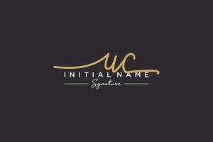 Initial UC signature logo template vector. Hand drawn Calligraphy lettering Vector illustration.