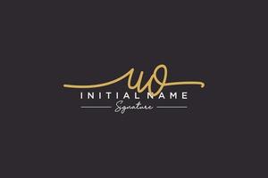 Initial UO signature logo template vector. Hand drawn Calligraphy lettering Vector illustration.