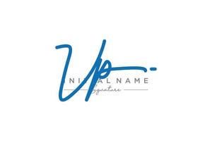 Initial VP signature logo template vector. Hand drawn Calligraphy lettering Vector illustration.