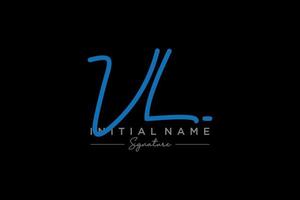 Initial VL signature logo template vector. Hand drawn Calligraphy lettering Vector illustration.