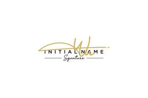 Initial WU signature logo template vector. Hand drawn Calligraphy lettering Vector illustration.