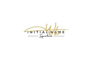 Initial WK signature logo template vector. Hand drawn Calligraphy lettering Vector illustration.