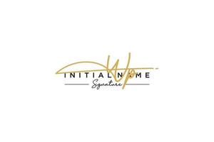 Initial WP signature logo template vector. Hand drawn Calligraphy lettering Vector illustration.