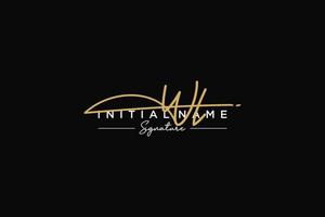 Initial WL signature logo template vector. Hand drawn Calligraphy lettering Vector illustration.
