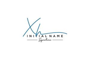 Initial XH signature logo template vector. Hand drawn Calligraphy lettering Vector illustration.