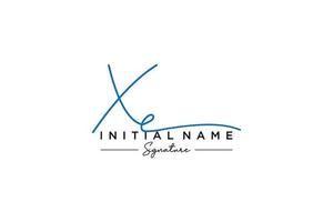 Initial XE signature logo template vector. Hand drawn Calligraphy lettering Vector illustration.