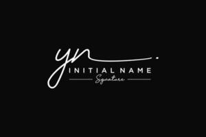 Initial YN signature logo template vector. Hand drawn Calligraphy lettering Vector illustration.