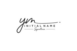 Initial YM signature logo template vector. Hand drawn Calligraphy lettering Vector illustration.