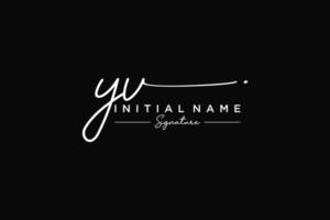 Initial YV signature logo template vector. Hand drawn Calligraphy lettering Vector illustration.