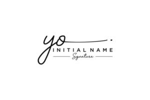 Initial YO signature logo template vector. Hand drawn Calligraphy lettering Vector illustration.