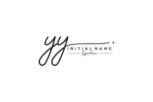 Initial YY signature logo template vector. Hand drawn Calligraphy lettering Vector illustration.