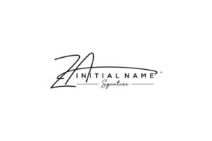 Initial ZA signature logo template vector. Hand drawn Calligraphy lettering Vector illustration.