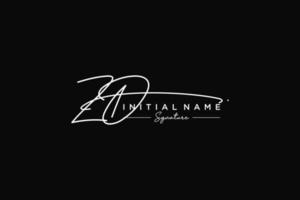 Initial ZD signature logo template vector. Hand drawn Calligraphy lettering Vector illustration.