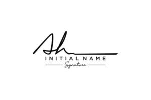 Initial AH signature logo template vector. Hand drawn Calligraphy lettering Vector illustration.