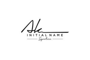 Initial AK signature logo template vector. Hand drawn Calligraphy lettering Vector illustration.