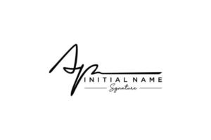 Initial AP signature logo template vector. Hand drawn Calligraphy lettering Vector illustration.