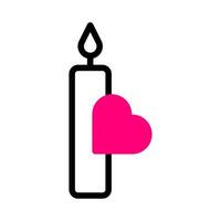 candle icon duotone black pink style valentine illustration vector element and symbol perfect.