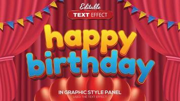 3D editable text effect festival theme vector