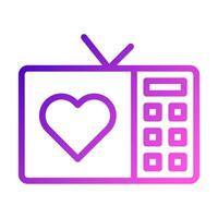 tv icono degradado púrpura rosa estilo san valentín ilustración vector elemento y símbolo perfecto.