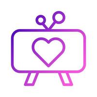 tv icono degradado púrpura rosa estilo san valentín ilustración vector elemento y símbolo perfecto.