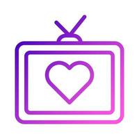 tv icono degradado púrpura rosa estilo san valentín ilustración vector elemento y símbolo perfecto.