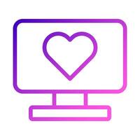 tv icono degradado púrpura rosa estilo san valentín ilustración vector elemento y símbolo perfecto.