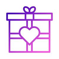 regalo icono degradado púrpura rosa estilo san valentín ilustración vector elemento y símbolo perfecto.
