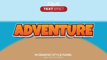 tema de aventura de efecto de texto editable 3d vector
