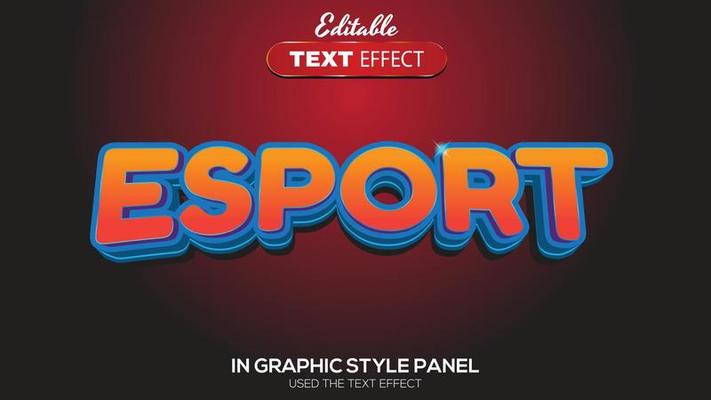 3D editable text effect esport theme