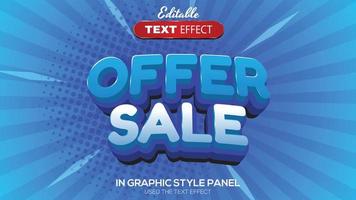 3D editable text effect offer sale theme vector