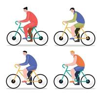 character people riding bicycle vector illustration