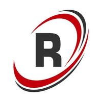 letra inicial r logo nombre de la empresa diseño de logotipo simple y moderno para la identidad empresarial y empresarial vector