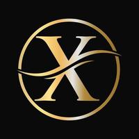 Letter X Logo Design for business and company identity with luxury concept vector