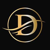 diseño del logotipo de la letra d para la identidad empresarial y empresarial con concepto de lujo vector