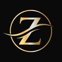 diseño del logotipo de la letra z para la identidad empresarial y empresarial con concepto de lujo vector