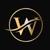 Letter W Logo Design for business and company identity with luxury concept vector