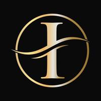 diseño del logotipo de la letra i para la identidad empresarial y empresarial con concepto de lujo vector
