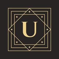 Creative Letter U Logo with Elegant and Stylish Luxury Concept. Initial Luxurious Logo Template vector