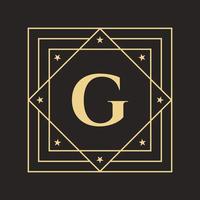 logotipo creativo de la letra g con un concepto de lujo elegante y con estilo. plantilla de logotipo de lujo inicial vector
