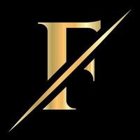 diseño inicial del logotipo de la letra f del monograma para la belleza, el signo real, el lujo y la moda, la plantilla vectorial de la empresa de spa vector