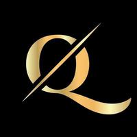 Initial Monogram Letter Q Logo Design for Beauty, Royal Sign, Luxury and Fashion, Spa Company Vector Template