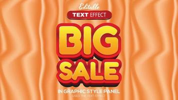 3D editable text effect big sale theme vector