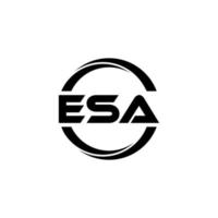 ESA letter logo design in illustration. Vector logo, calligraphy designs for logo, Poster, Invitation, etc.
