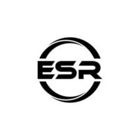 ESR letter logo design in illustration. Vector logo, calligraphy designs for logo, Poster, Invitation, etc.